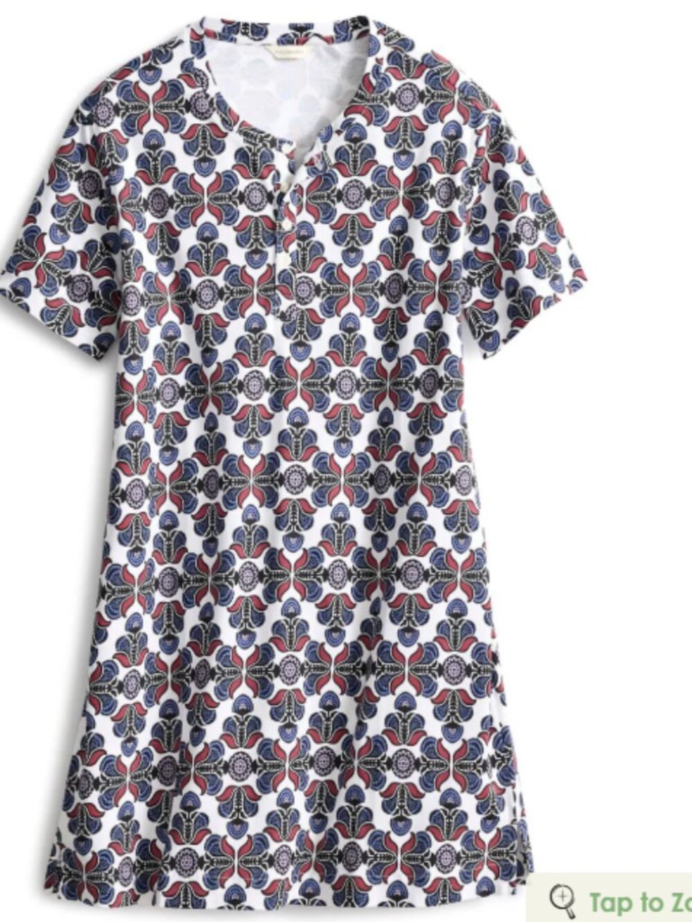 New With Tags-Vera Bradley-Size Small-Henley Night Dress-Pajama Dress